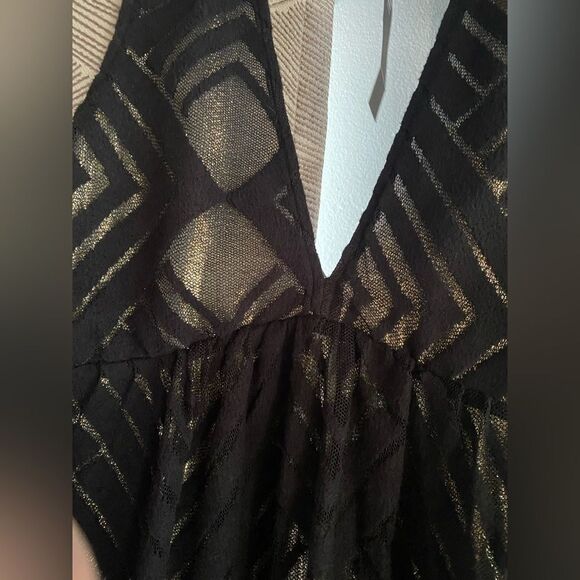 Abercrombie & Fitch black and gold sleeveless dress size medium - Picture 10 of 16